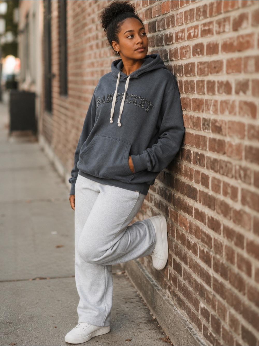 Nantucket Navy Pullover Hoodie with Hood and Kangaroo Pocket L … Street style